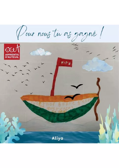 Dessin d'un bâteau avec le message "pour nous tu as gagnés !" fait par un jeune de Vitagliano